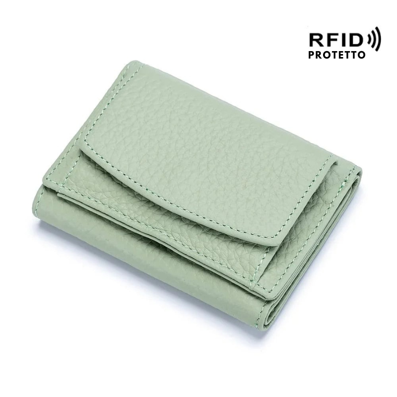 ROSACIAO™ Mini portafoglio pieghevole anti-frode della carta di credito