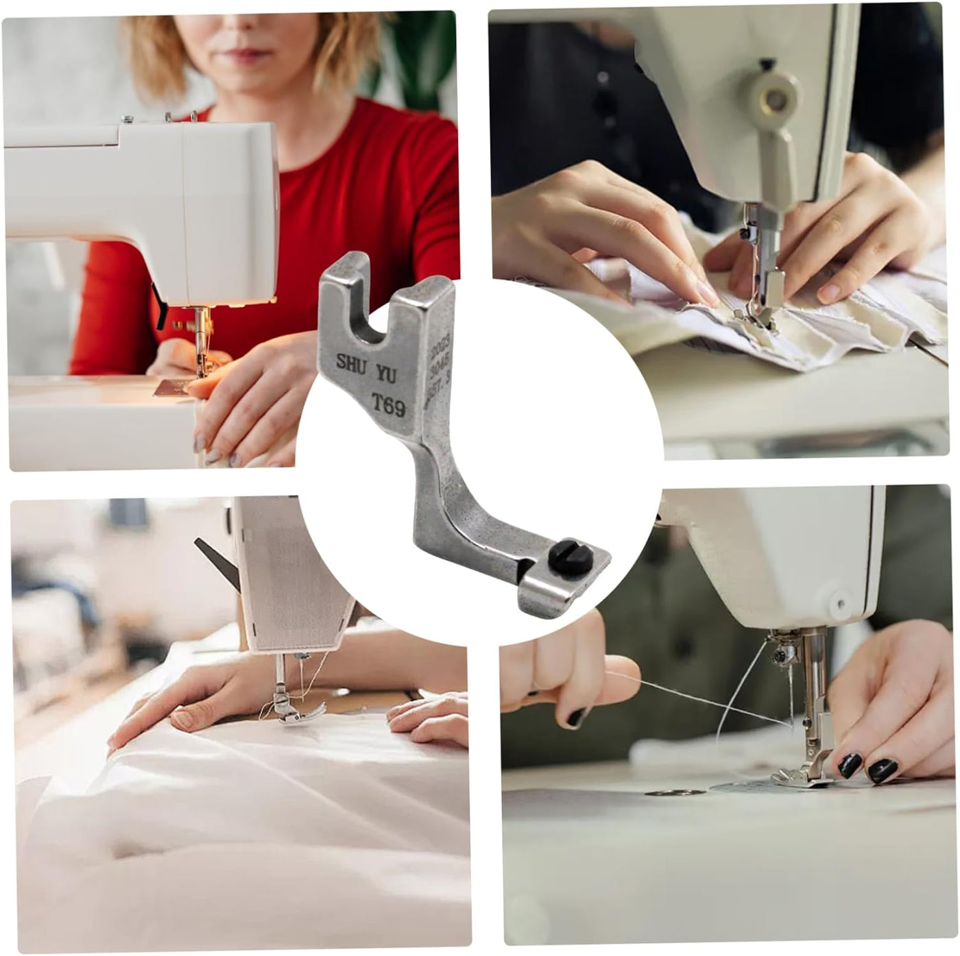 VELEMIS™ Prensatelas ajustable con guía para cremallera invisible para máquinas de coser (2 UNIDADES)