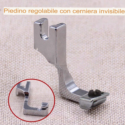 VELEMIS™ Prensatelas ajustable con guía para cremallera invisible para máquinas de coser (2 UNIDADES)