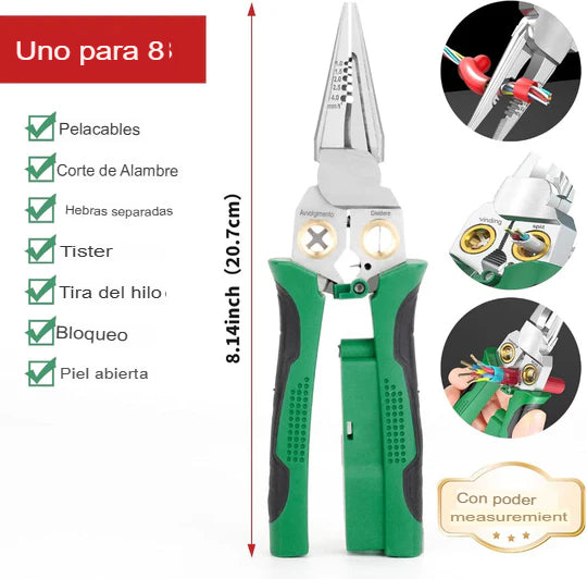 VELEMIS™ Alicates pelacables multifunción 8 en 1