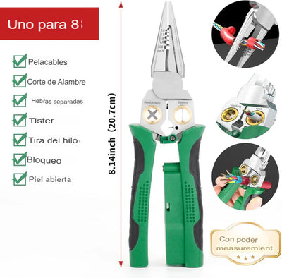 VELEMIS™ Alicates pelacables multifunción 8 en 1
