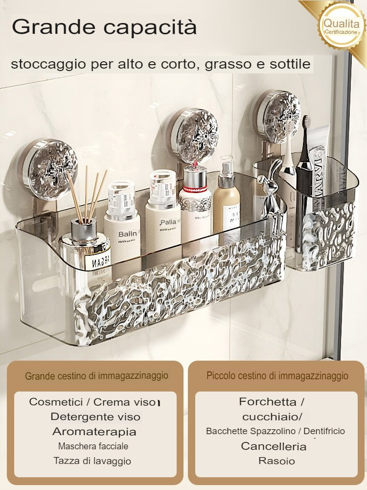 VELEMIS™ Estante con ventosas de estilo lujoso y ligero con motivo glaciar